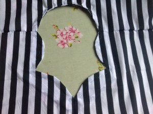 My sample so far showing the front and back necklines